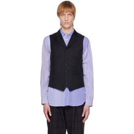 Comme des Garcons Homme Deux Navy Single-Breasted Waistcoat 222058M198000