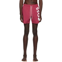 BOSS Pink Printed Swim Shorts 222085M208009