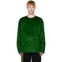 Feng Chen Wang Green & Black Paneled Down Sweatshirt 222107M204002