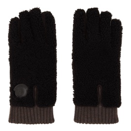 몽클레어 Moncler Brown Paneled Shearling Gloves 222111M135001