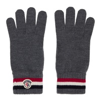 몽클레어 Moncler Gray Tricolor Knit Gloves 222111M135003