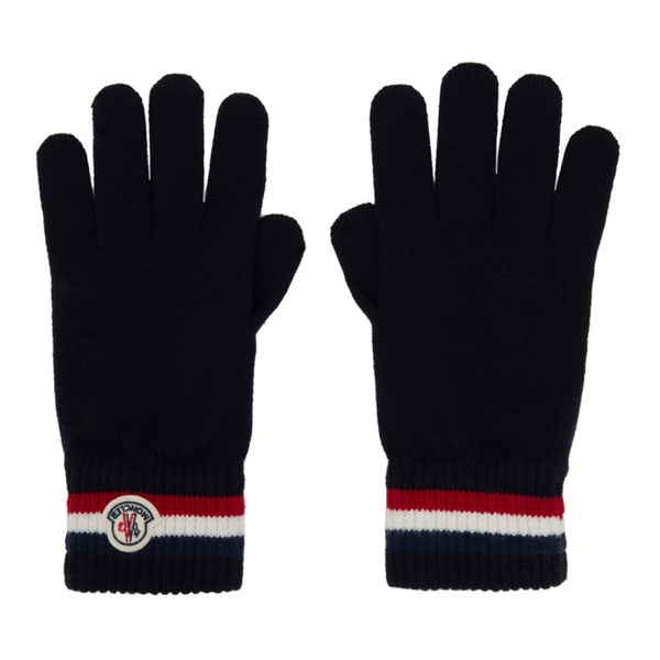 몽클레어 몽클레어 Moncler Navy Wool Gloves 222111M135004