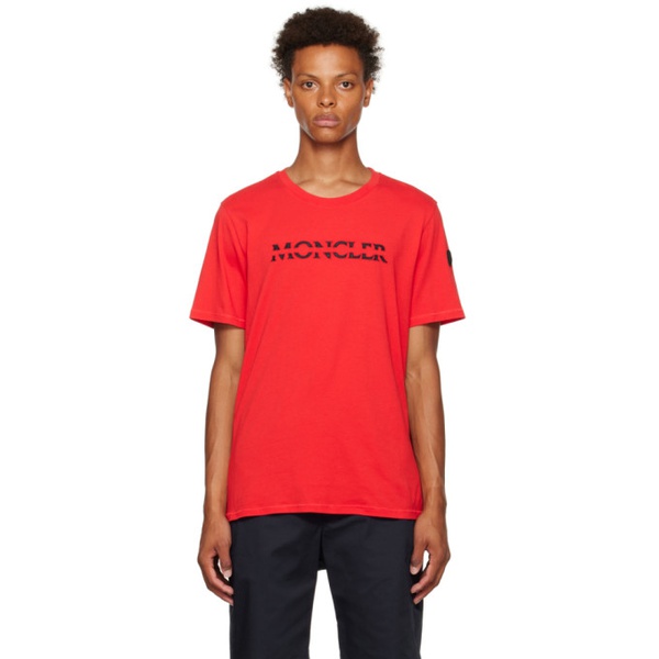 몽클레어 몽클레어 Moncler Red Cotton T-Shirt 222111M213028