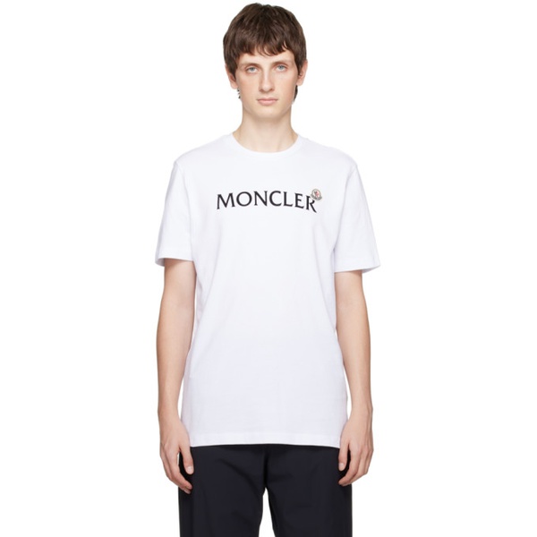 몽클레어 몽클레어 Moncler White Cotton T-Shirt 222111M213031