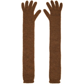 맥스마라 Max Mara Brown B러스 RUSHED Gloves 222118F012015