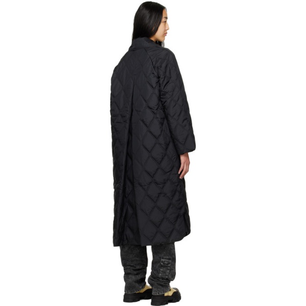 가니 GANNI Black Quilted Coat 222144F059018