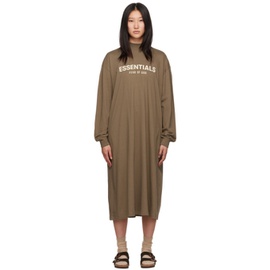 피어오브갓 Fear of God 에센셜 ESSENTIALS Brown Long Sleeve Midi Dress 222161F052007