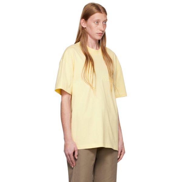  피어오브갓 Fear of God 에센셜 ESSENTIALS Yellow Flocked T-Shirt 222161F110018