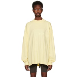 피어오브갓 Fear of God 에센셜 ESSENTIALS Yellow Flocked Long Sleeve T-Shirt 222161F110021