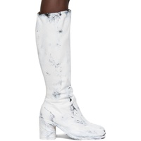 메종마르지엘라 Maison Margiela White Bianchetto Tabi Tall Boots 222168F115002