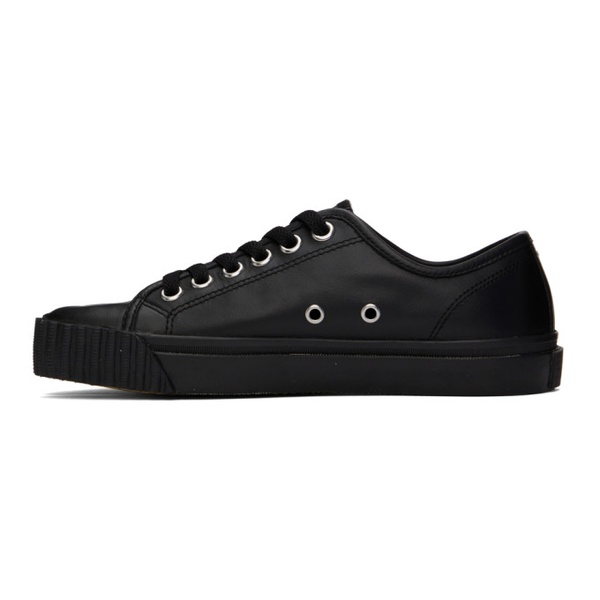 메종마르지엘라 메종마르지엘라 Maison Margiela Black Leather Tabi Low-Top Sneakers 222168F128026
