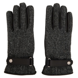 메종마르지엘라 Maison Margiela Black & Gray Herringbone Gloves 222168M135000