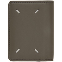 메종마르지엘라 Maison Margiela Gray Leather Card Holder 222168M163062