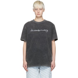 알렉산더 왕 Alexander Wang Black Cotton T-Shirt 222187F110000