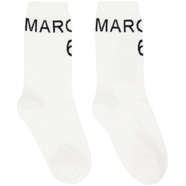MM6 메종 마르지엘라 MM6 메종마르지엘라 Maison Margiela 오프화이트 Off-White Logo Socks 222188F076001