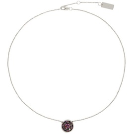 마크 제이콥스 Marc Jacobs Silver & Purple The Marbled Medallion Necklace 222190F023003
