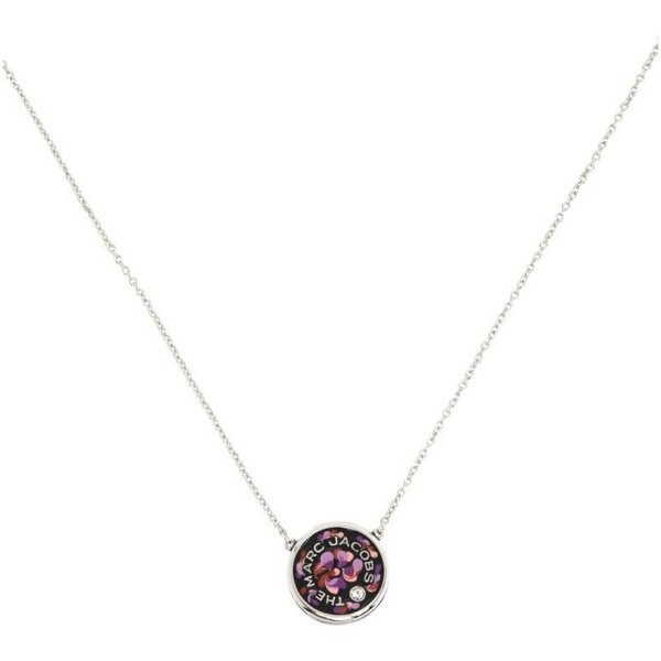 마크제이콥스 마크 제이콥스 Marc Jacobs Silver & Purple The Marbled Medallion Necklace 222190F023003