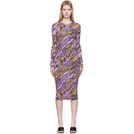 베르사체 진 꾸뛰르 베르사체 Versace Jeans Couture Purple Printed Midi Dress 222202F054007