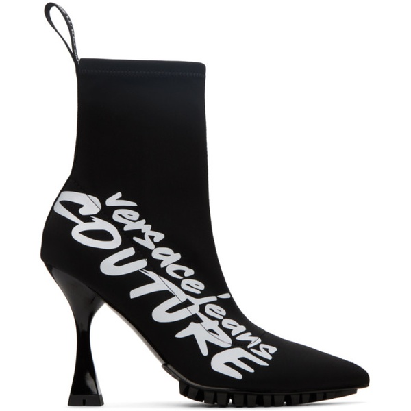 베르사체 베르사체 진 꾸뛰르 베르사체 Versace Jeans Couture Black Flair Logo Ankle Boots 222202F113006