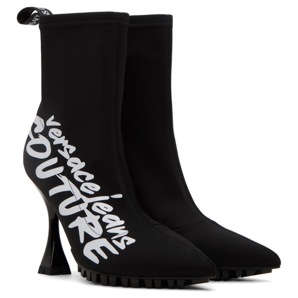 베르사체 베르사체 진 꾸뛰르 베르사체 Versace Jeans Couture Black Flair Logo Ankle Boots 222202F113006