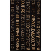 베르사체 진 꾸뛰르 베르사체 Versace Jeans Couture Black & Gold Logo Scarf 222202M150000