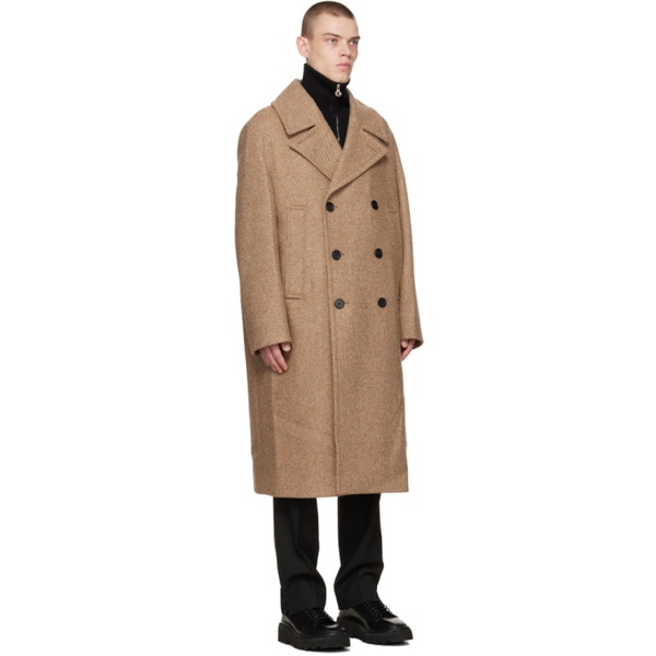  솔리드 옴므 Solid Homme Brown Striped Coat 222221M176009
