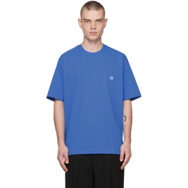 솔리드 옴므 Solid Homme Blue Embroidered Back T-Shirt 222221M213030