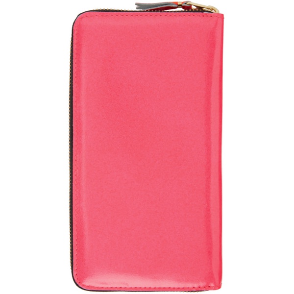  COMME des GARCONS WALLETS Pink Super Fluo Zip Wallet 222230F040016