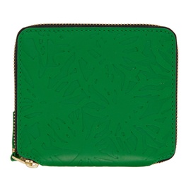 COMME des GARCONS WALLETS Green Embossed Forest Zip Wallet 222230F040018