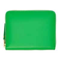 Comme des Garcons Wallets Green Leather Multicard Zip Card Holder 222230M163009