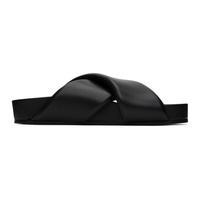 질샌더 Jil Sander Black Oversize Wrapped Slides 222249M234000