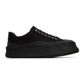 질샌더 Jil Sander Black Canvas Platform Sneakers 222249M237004
