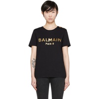 발망 Balmain Black Organic Cotton T-Shirt 222251F110012