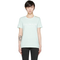 발망 Balmain Blue Organic Cotton T-Shirt 222251F110016