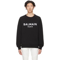 발망 Balmain Black Flocked Sweatshirt 222251M204011