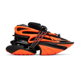 발망 Balmain Black & Orange Unicorn Low-Top Sneakers 222251M237017