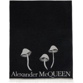 알렉산더맥퀸 Alexander McQueen Black Mushroom Logo & Skull Scarf 222259F028027