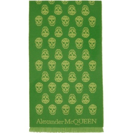 알렉산더맥퀸 Alexander McQueen Reversible Green Skull Scarf 222259F028028