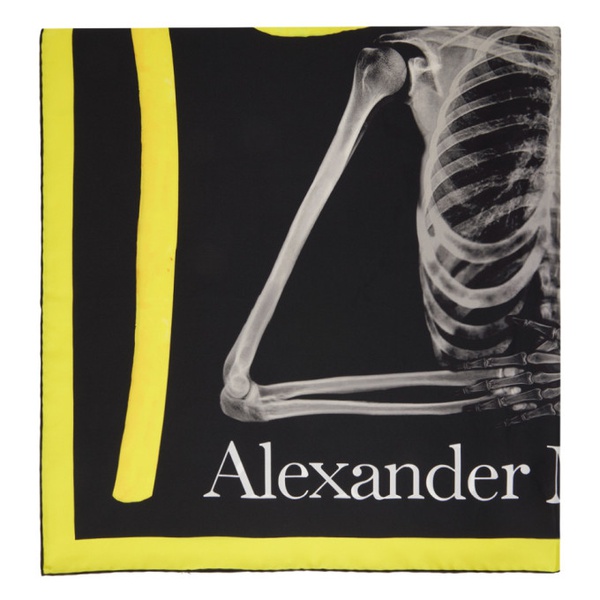 알렉산더 맥퀸 알렉산더맥퀸 Alexander McQueen Black & Yellow Printed Scarf 222259F029050