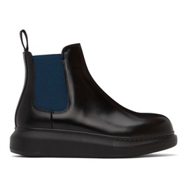 알렉산더맥퀸 Alexander McQueen Black & Blue Hybrid Ankle Boots 222259F113002
