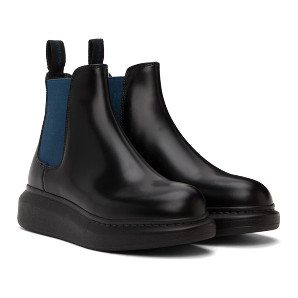 알렉산더 맥퀸 알렉산더맥퀸 Alexander McQueen Black & Blue Hybrid Ankle Boots 222259F113002
