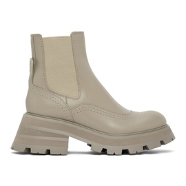 알렉산더맥퀸 Alexander McQueen Taupe Leather Ankle Boots 222259F113003