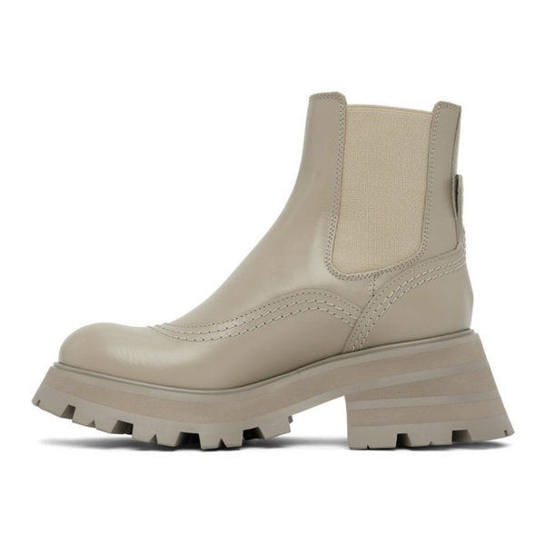 알렉산더 맥퀸 알렉산더맥퀸 Alexander McQueen Taupe Leather Ankle Boots 222259F113003