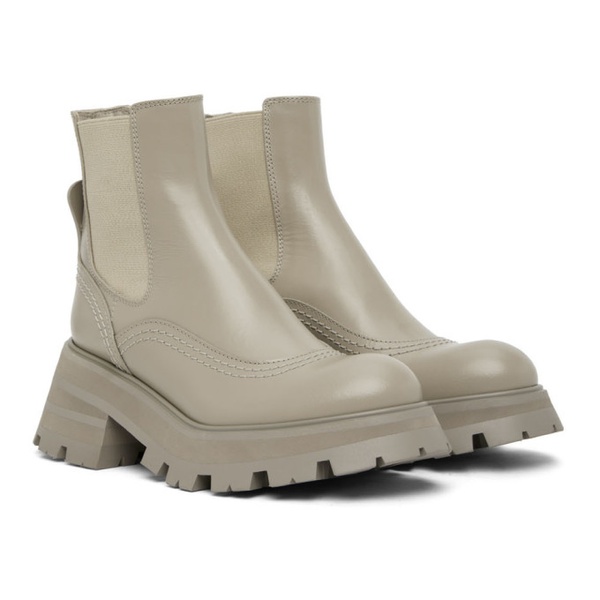 알렉산더 맥퀸 알렉산더맥퀸 Alexander McQueen Taupe Leather Ankle Boots 222259F113003