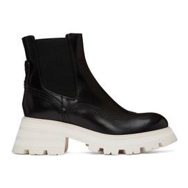 알렉산더맥퀸 Alexander McQueen Black & White Wander Chelsea Boots 222259F113010