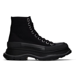 알렉산더맥퀸 Alexander McQueen Black Tread Slick High Sneakers 222259F127000