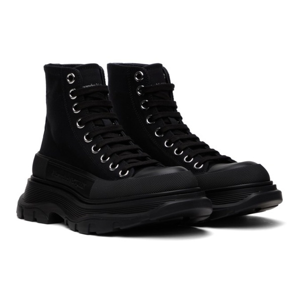 알렉산더 맥퀸 알렉산더맥퀸 Alexander McQueen Black Tread Slick High Sneakers 222259F127000