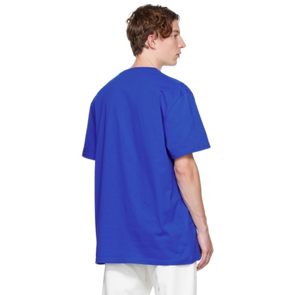 알렉산더 맥퀸 알렉산더맥퀸 Alexander McQueen Blue Graffiti T-Shirt 222259M213019