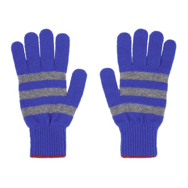  폴스미스 Paul Smith Blue Two Stripe Gloves 222260M135039