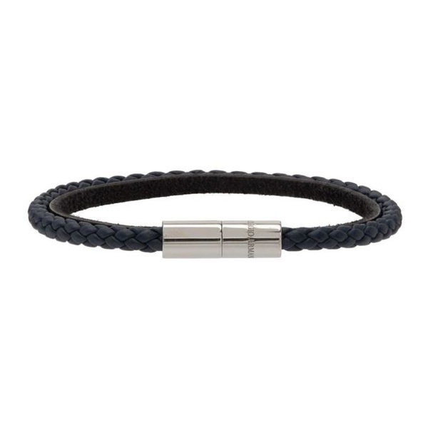 아르마니 조르지오 아르마니 Giorgio Armani Navy & Black Leather Bracelet 222262M142026